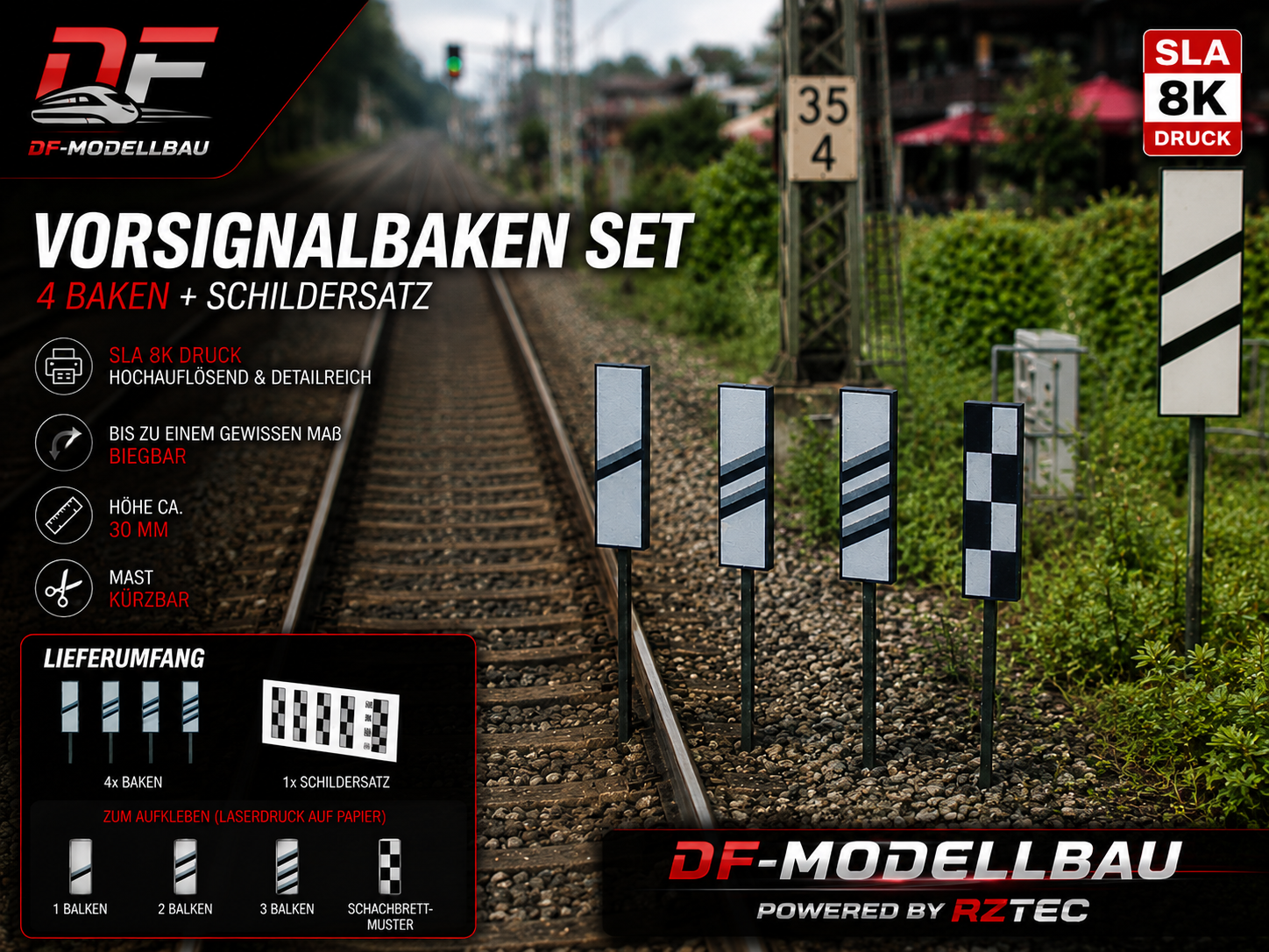 H0 Vorsignalbaken + Ne4 Schachbrett